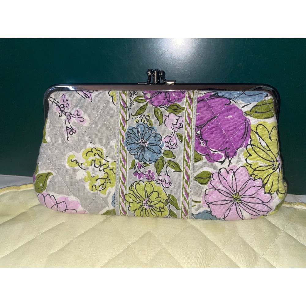 Vera Bradley Watercolor Floral Kiss Lock Clutch Wallet